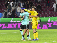 CFR Cluj plays against UTA Arad in the Romanian Superliga at Dr. Constantin Radulescu Stadium in Cluj-Napoca, Romania, on September 28, 2024...