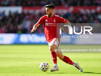 Alex Moreno of Nottingham Forest during the Premier League match between Nottingham Forest and Fulham at the City Ground in Nottingham, Engl...