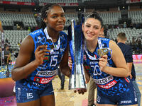 Merit Adigwe and Anna Bardaro of Prosecco Doc Imoco Conegliano during the Supercoppa Fineco Lega Volley Femminile between Prosecco Doc Imoco...