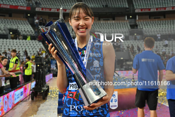 Nanami Seki of Prosecco Doc Imoco Conegliano during the Supercoppa Fineco Lega Volley Femminile between Prosecco Doc Imoco Conegliano and Ve...