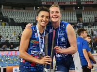 Gabriela Braga Guimaraes and Isabelle Haak of Prosecco Doc Imoco Conegliano during the Supercoppa Fineco Lega Volley Femminile between Prose...