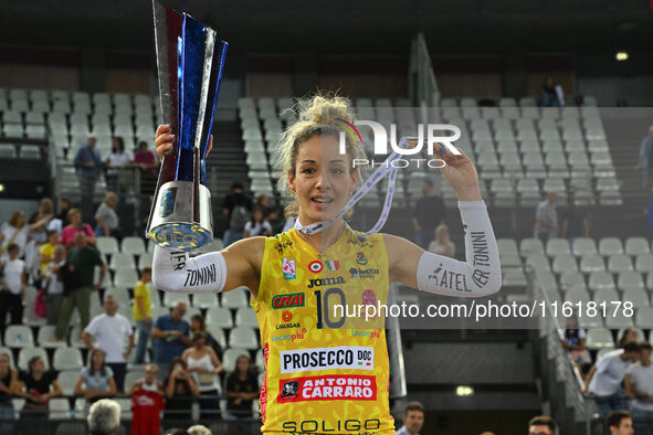 Monica De Gennaro of Prosecco Doc Imoco Conegliano during the Supercoppa Fineco Lega Volley Femminile between Prosecco Doc Imoco Conegliano...