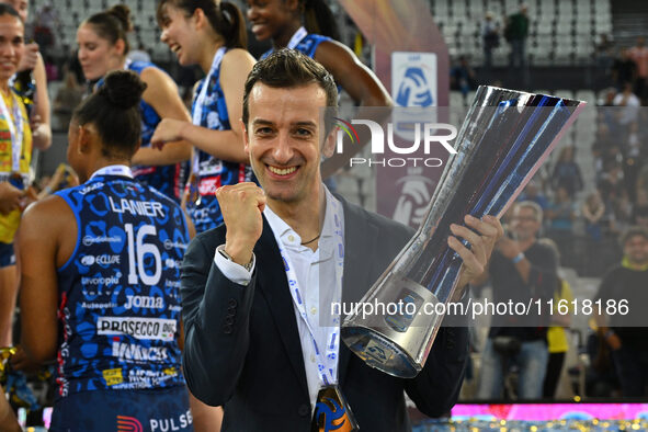 Daniele Santarelli, head coach of Prosecco Doc Imoco Conegliano, during the Supercoppa Fineco Lega Volley Femminile between Prosecco Doc Imo...