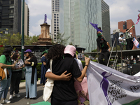 Various feminist collectives march in Mexico City, Mexico, on September 28, 2024, from various points to the capital's Zocalo to mark the Gl...