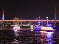 Tourists take a cruise to travel in Chongqing, China, on September 28, 2024. (