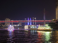 Tourists take a cruise to travel in Chongqing, China, on September 28, 2024. (