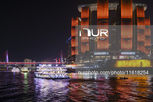 Tourists take a cruise to travel in Chongqing, China, on September 28, 2024. 