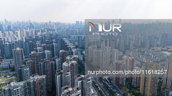 High-rise buildings are seen in downtown Chongqing in Chongqing, China, on September 28, 2024. 