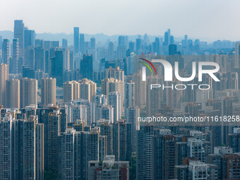 High-rise buildings are seen in downtown Chongqing in Chongqing, China, on September 28, 2024. (