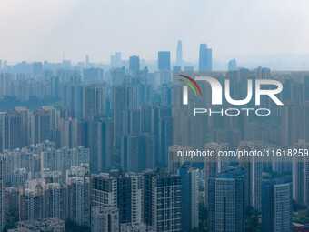 High-rise buildings are seen in downtown Chongqing in Chongqing, China, on September 28, 2024. (