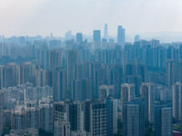 High-rise buildings are seen in downtown Chongqing in Chongqing, China, on September 28, 2024. (