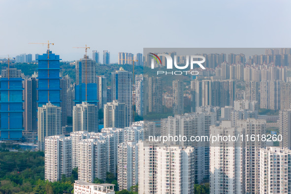 High-rise buildings are seen in downtown Chongqing in Chongqing, China, on September 28, 2024. 