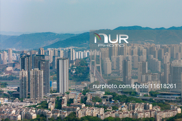 High-rise buildings are seen in downtown Chongqing in Chongqing, China, on September 28, 2024. 