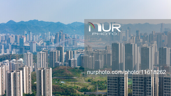 High-rise buildings are seen in downtown Chongqing in Chongqing, China, on September 28, 2024. 