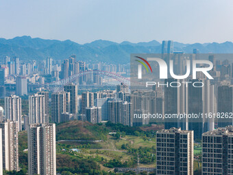 High-rise buildings are seen in downtown Chongqing in Chongqing, China, on September 28, 2024. (