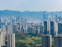 High-rise buildings are seen in downtown Chongqing in Chongqing, China, on September 28, 2024. (