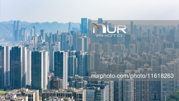 High-rise buildings are seen in downtown Chongqing in Chongqing, China, on September 28, 2024. 