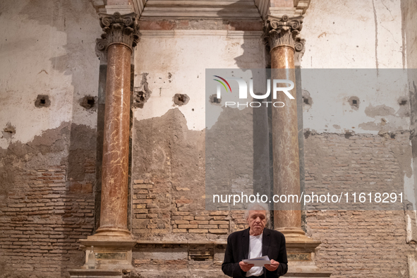 Director Abel Ferrara attends the ''Divine Echoes'' poems reading at Sant' Andrea De Scaphis in Rome, Italy, on September 28, 2024. 