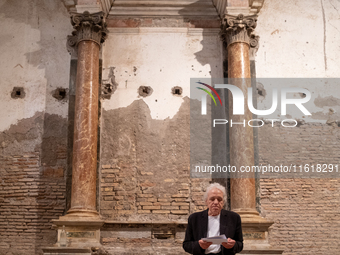 Director Abel Ferrara attends the ''Divine Echoes'' poems reading at Sant' Andrea De Scaphis in Rome, Italy, on September 28, 2024. (