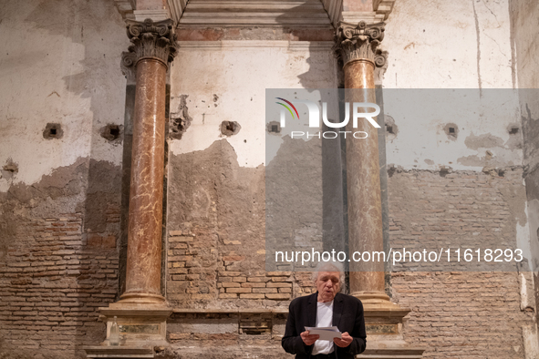 Director Abel Ferrara attends the ''Divine Echoes'' poems reading at Sant' Andrea De Scaphis in Rome, Italy, on September 28, 2024. 