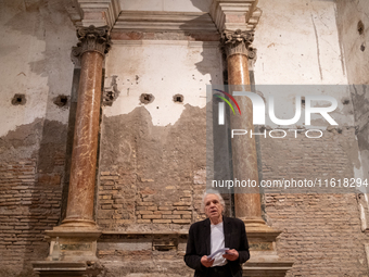 Director Abel Ferrara attends the ''Divine Echoes'' poems reading at Sant' Andrea De Scaphis in Rome, Italy, on September 28, 2024. (