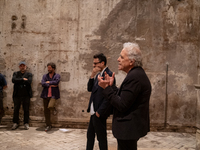 Poet Gabriele Tinti and director Abel Ferrara attend the ''Divine Echoes'' poems reading at Sant' Andrea De Scaphis in Rome, Italy, on Septe...