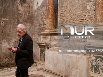 Director Abel Ferrara attends the ''Divine Echoes'' poems reading at Sant' Andrea De Scaphis in Rome, Italy, on September 28, 2024. (