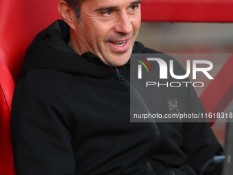 Marco Silva, manager of Fulham, during the Premier League match between Nottingham Forest and Fulham at the City Ground in Nottingham, Engla...