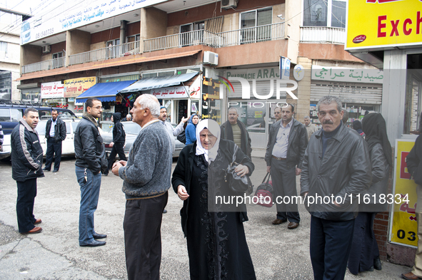 In Beirut, Lebanon, on January 2010, Palestinian refugee women are on the streets of Burj Al-Baraineh Palestinian refugee camp. Burj al-Bara...