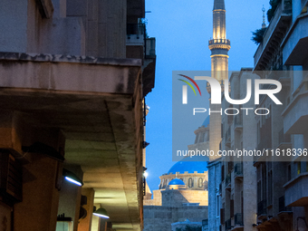 Mohammad Al-Amin Mosque architectural photography taken in Beirut, Lebanon, in January 2010. The Blue Mosque is a Sunni Muslim mosque locate...