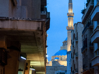 Mohammad Al-Amin Mosque architectural photography taken in Beirut, Lebanon, in January 2010. The Blue Mosque is a Sunni Muslim mosque locate...