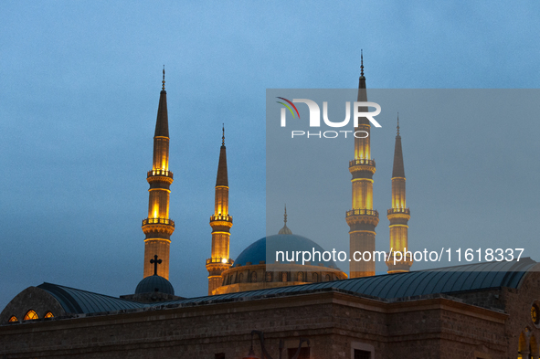 Mohammad Al-Amin Mosque architectural photography taken in Beirut, Lebanon, in January 2010. The Blue Mosque is a Sunni Muslim mosque locate...