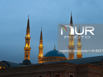 Mohammad Al-Amin Mosque architectural photography taken in Beirut, Lebanon, in January 2010. The Blue Mosque is a Sunni Muslim mosque locate...