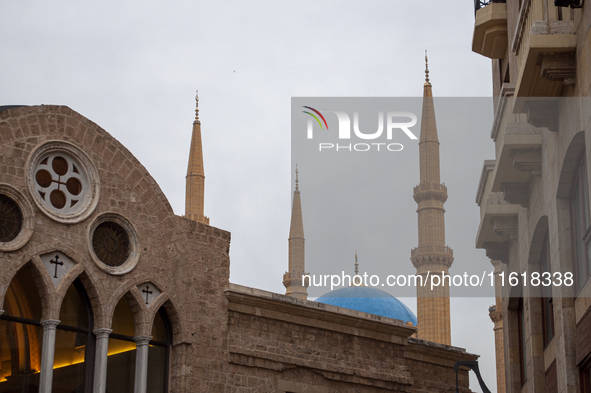 Mohammad Al-Amin Mosque architectural photography taken in Beirut, Lebanon, in January 2010. The Blue Mosque is a Sunni Muslim mosque locate...