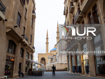 Mohammad Al-Amin Mosque architectural photography taken in Beirut, Lebanon, in January 2010. The Blue Mosque is a Sunni Muslim mosque locate...