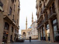 Mohammad Al-Amin Mosque architectural photography taken in Beirut, Lebanon, in January 2010. The Blue Mosque is a Sunni Muslim mosque locate...