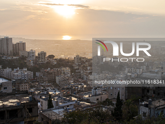 A photo taken before landing in Beirut airport, Lebanon, on January 2010, shows the heart of Beirut towards the east and north and the Mount...