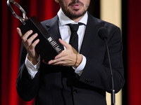 Pedro Martin-Calero receives the Silver Shell for Best Direction during the 72nd edition of the San Sebastian International Film Festival in...