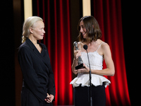 The film The Last Show Girl with its director Gia Coppola and actress Pamela Anderson receives the special jury prize during the 72nd editio...