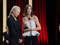 The film The Last Show Girl with its director Gia Coppola and actress Pamela Anderson receives the special jury prize during the 72nd editio...