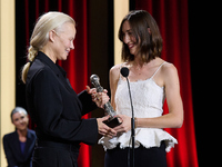 The film The Last Show Girl with its director Gia Coppola and actress Pamela Anderson receives the special jury prize during the 72nd editio...