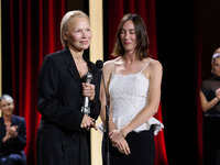 The film The Last Show Girl with its director Gia Coppola and actress Pamela Anderson receives the special jury prize during the 72nd editio...