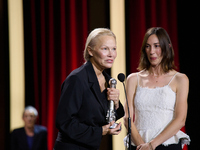 The film The Last Show Girl with its director Gia Coppola and actress Pamela Anderson receives the special jury prize during the 72nd editio...