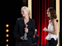 The film The Last Show Girl with its director Gia Coppola and actress Pamela Anderson receives the special jury prize during the 72nd editio...