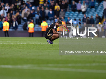 Joel Latibeaudiere (Coventry City) looks distraught after the Sky Bet Championship match between Leeds United and Coventry City at Elland Ro...