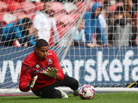 Seny Dieng warms up during the Sky Bet Championship match between Middlesbrough and Stoke City at the Riverside Stadium in Middlesbrough, En...