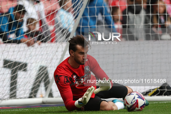 Sol Brynn warms up during the Sky Bet Championship match between Middlesbrough and Stoke City at the Riverside Stadium in Middlesbrough, Eng...