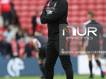 Middlesbrough 1st team coach Jonathan Woodgate during the Sky Bet Championship match between Middlesbrough and Stoke City at the Riverside S...