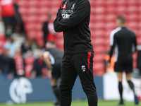 Middlesbrough 1st team coach Jonathan Woodgate during the Sky Bet Championship match between Middlesbrough and Stoke City at the Riverside S...