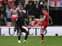 Middlesbrough's Ben Doak clears the ball downfield during the Sky Bet Championship match between Middlesbrough and Stoke City at the Riversi...